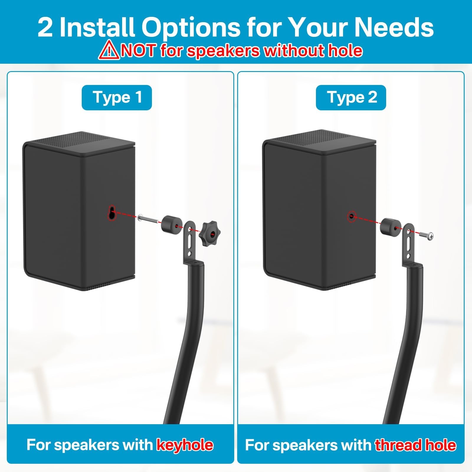 Speaker Stands for Vizio Pair with Wall Mount - Black