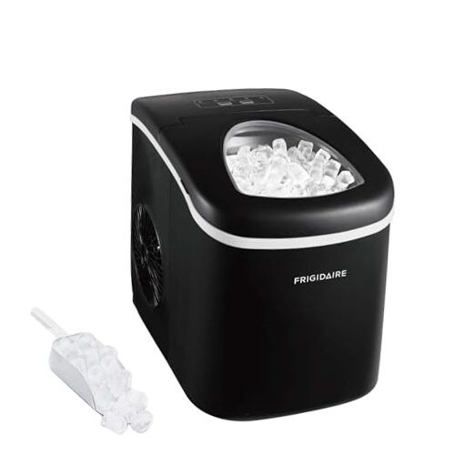 EFIC101-BLACK Ice Maker Machine for Countertop, 26 lbs, Adjustable Ice Black