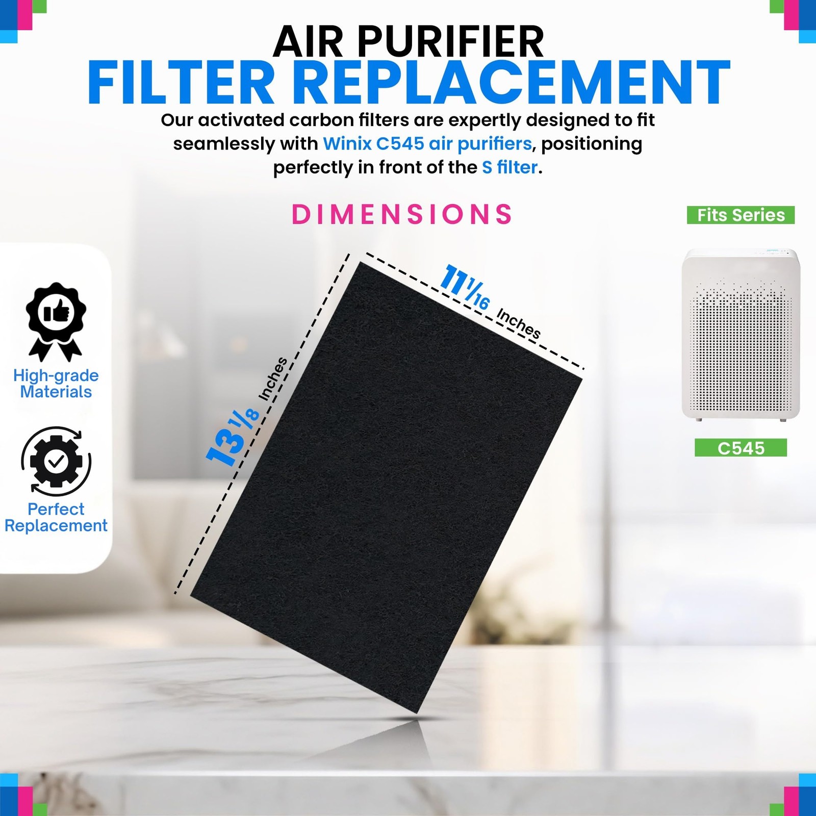 C545 Carbon Prefilter S - Compatible with Winix Air Purifier Filter Replaceme...