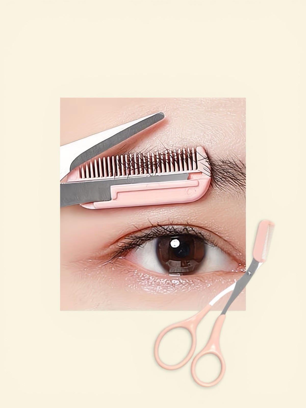 Eyebrow Grooming Kit Pink Scissors Comb Facial Hair Trimmer Self Care New