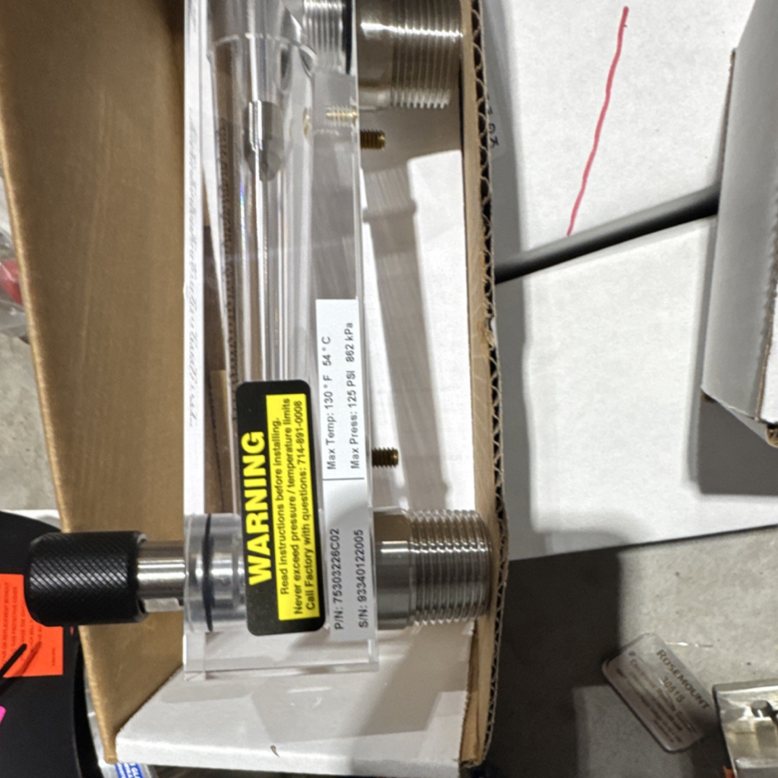 King Instrument Company Variable Area Flow Meter 75303226C02 1in 1-10GPM