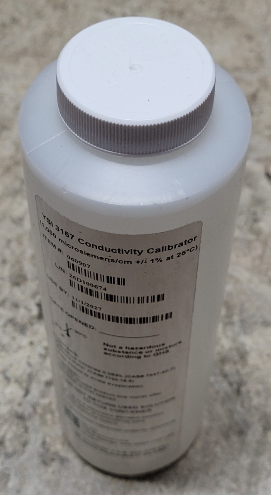 Ysi 3167 Cal Solution, Ec, 1000 Us/Cm, 1 Pt 11/1/2027