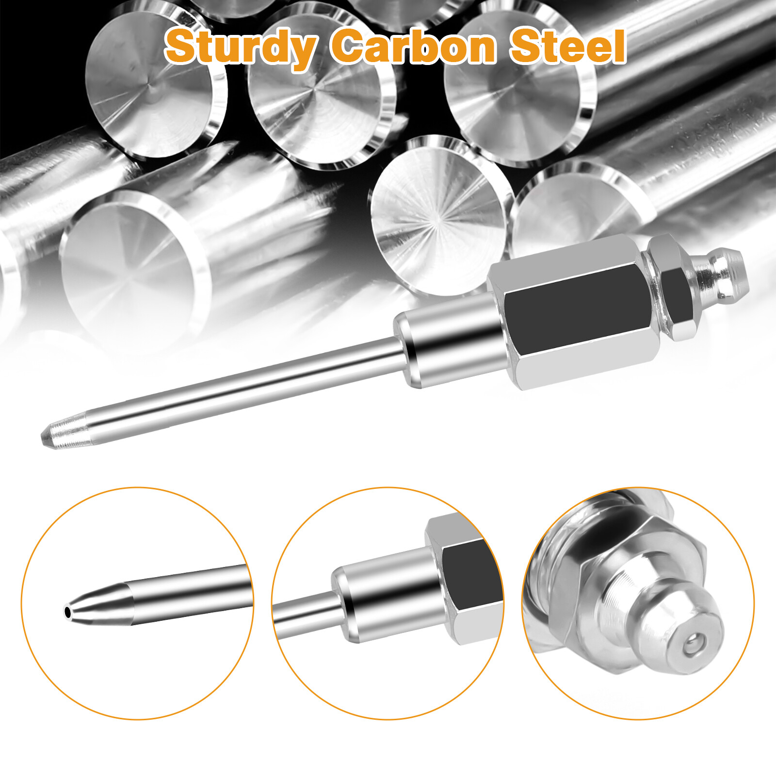 Grease Gun Injector Needle Nozzle Dispenser Rubber Joint Fitting Accessories Set