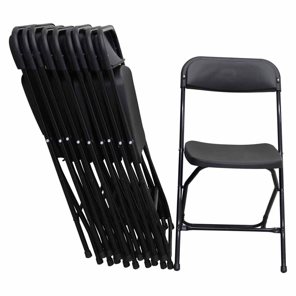 Folding Chairs (10 Pack) 264Lbs Loading Durable Black Chairs for Indoor&Outdoor