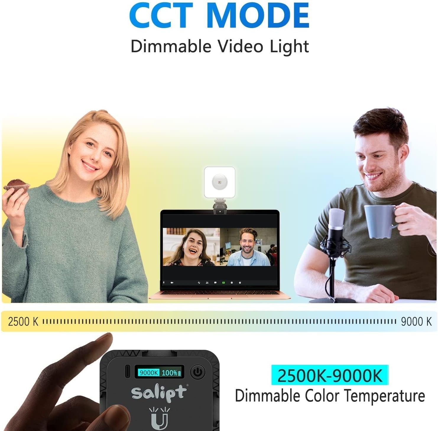 Sunset Projection Lamp, RGB Video Light, LED Camera Light 360° Blue
