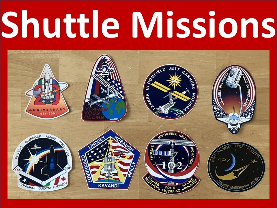 NASA Sticker/Decal Lot (8 Unique): Space Shuttle & ISS Missions, STS-97, STS-127