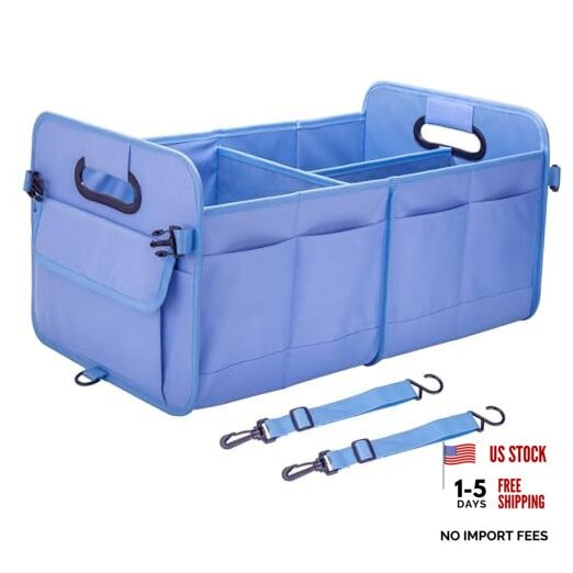 Trunk Organizer For Suv & Sedan,Car Organizers and Large (70L) Light Blue