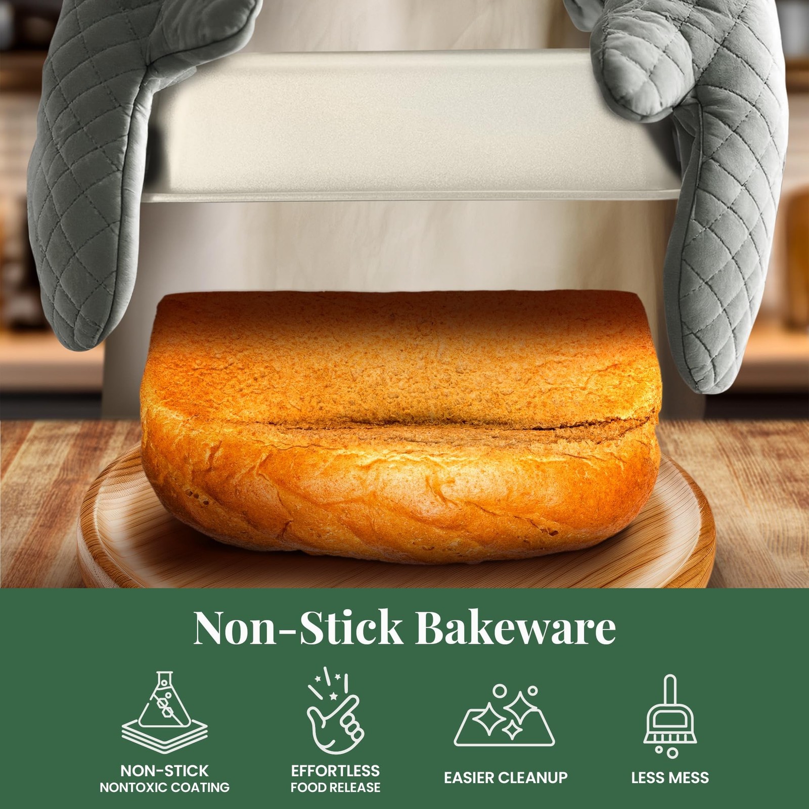Larder & Vine 8-Piece Bakeware Set | Non-Stick Baking Set with Ceramic Finish...