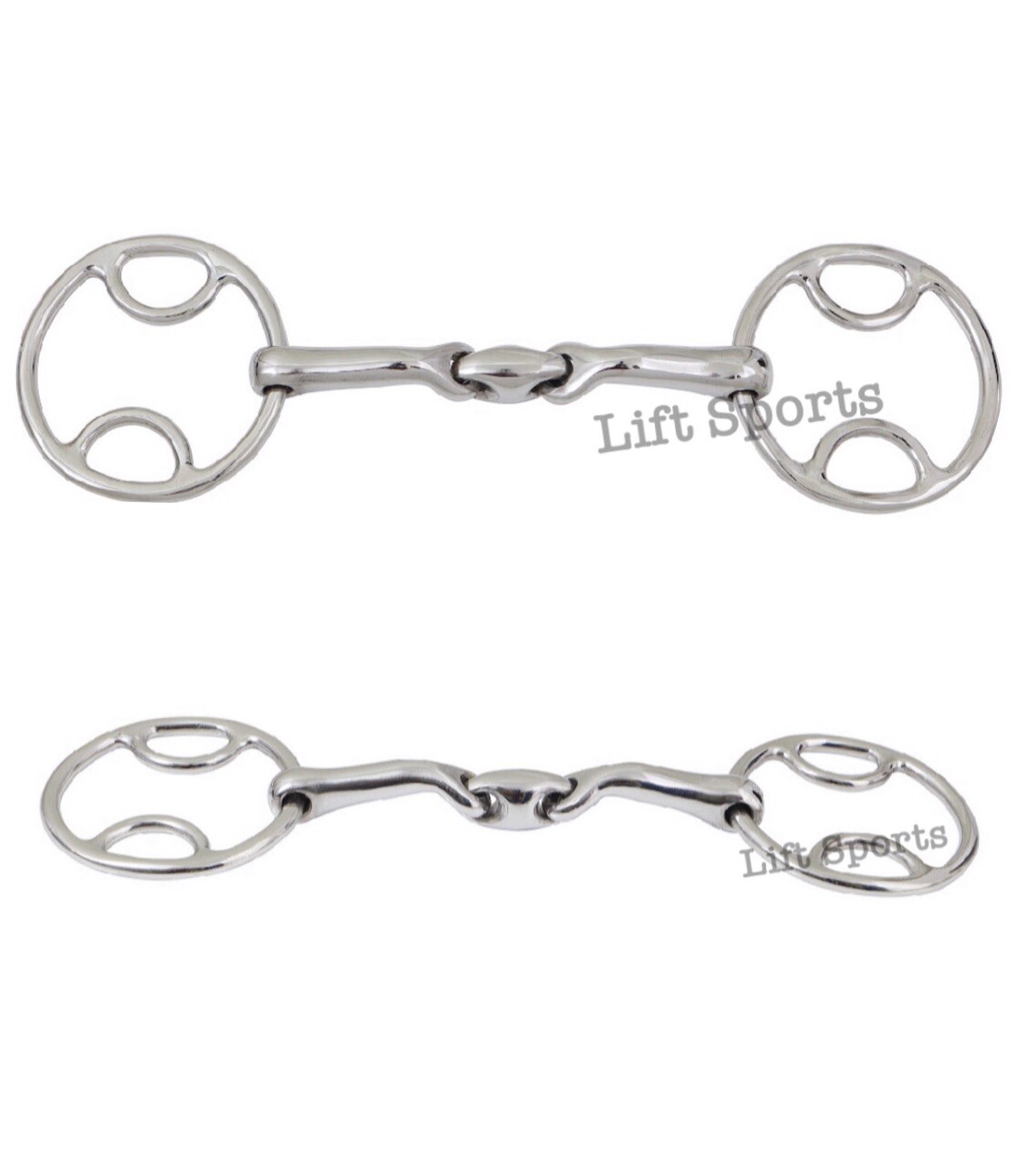 Horse Snaffle Bit  Bevel Loop Ring Wilkie Lozenge Fat Stainless Verbindend Angle