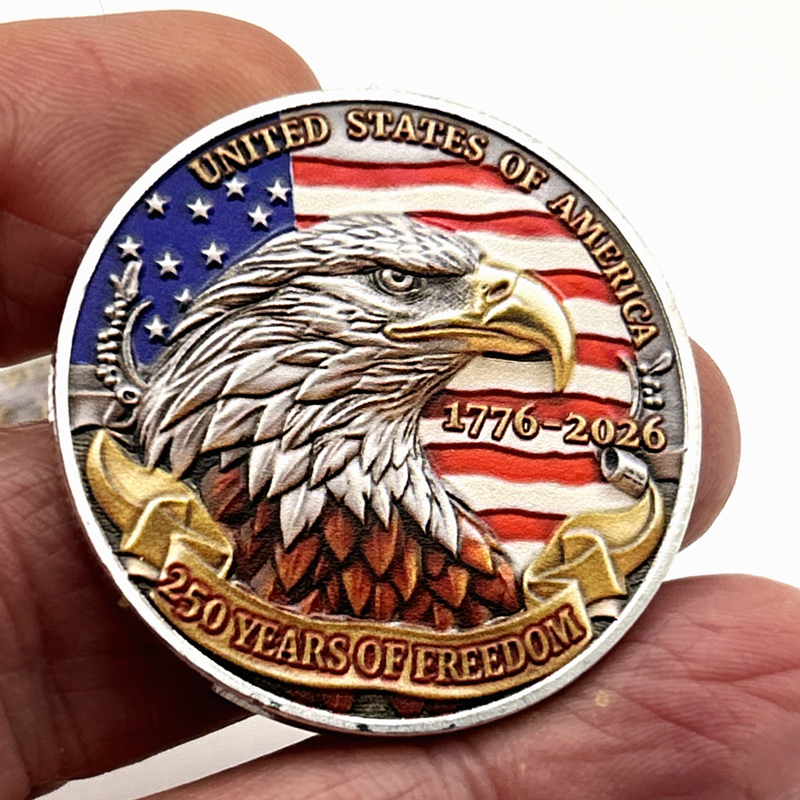 US Bald Eagle 250TH ANNIVERSARY USA* ENGRAVED 1776-2026 Commemorative Coin Medal