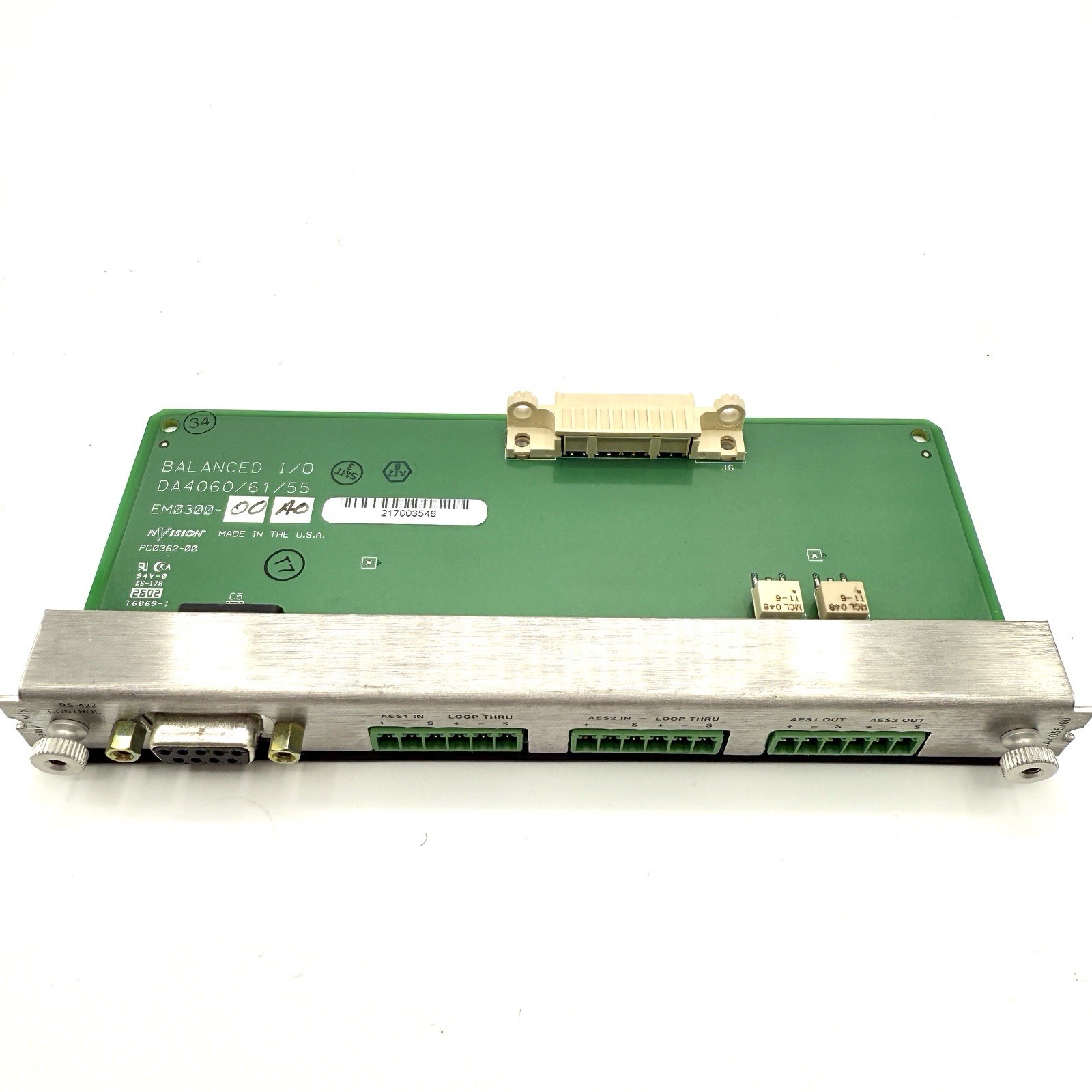 NVision DA4060/61/55 AES Delay Module Part# EM0300-00 PC0362-00