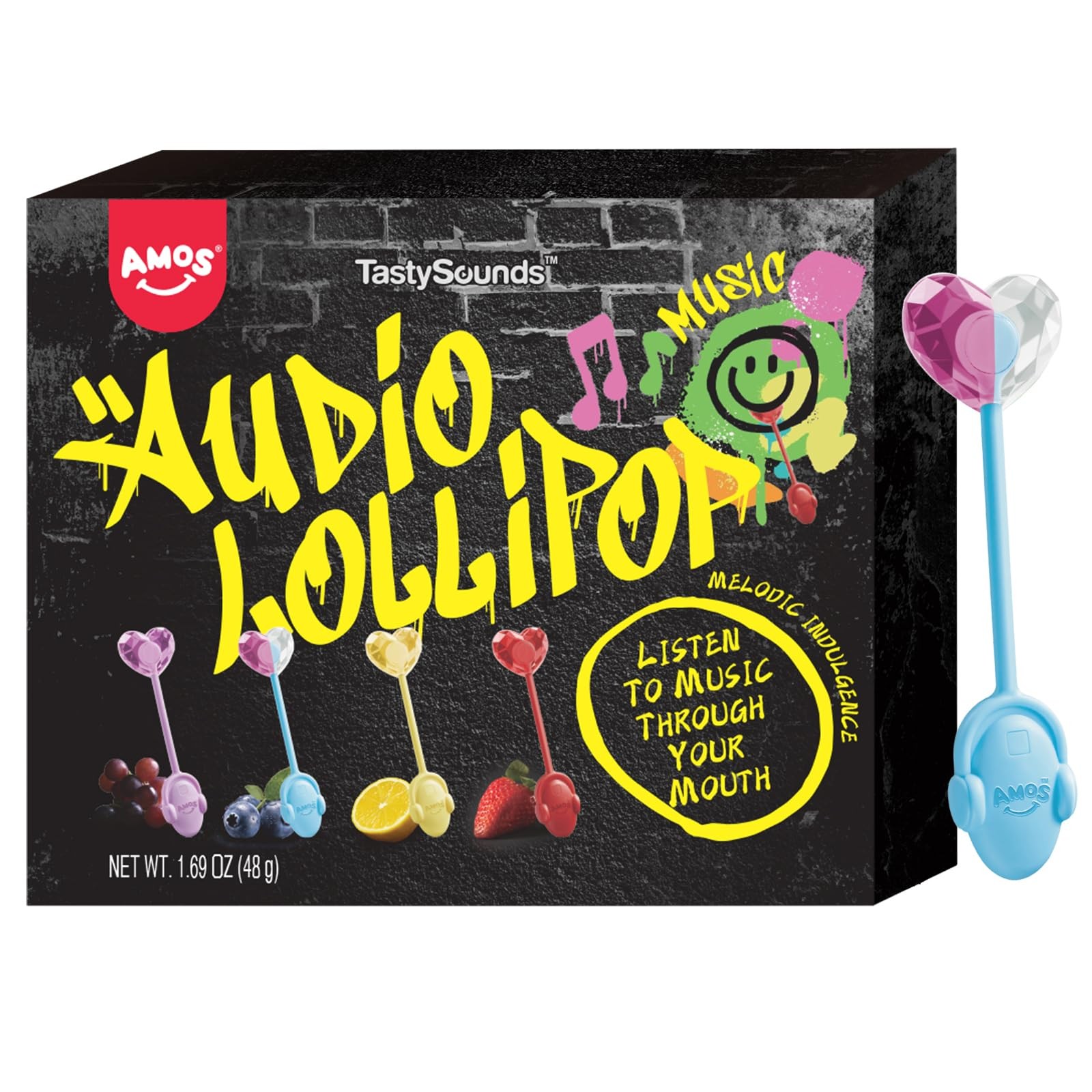 AMOS Music Lollipop Candy Suckers – TastySounds Audio Hip Hop Singing Lollipo...
