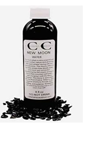 8oz New moon water with Black Obsidian - Cleansing, Manifestation