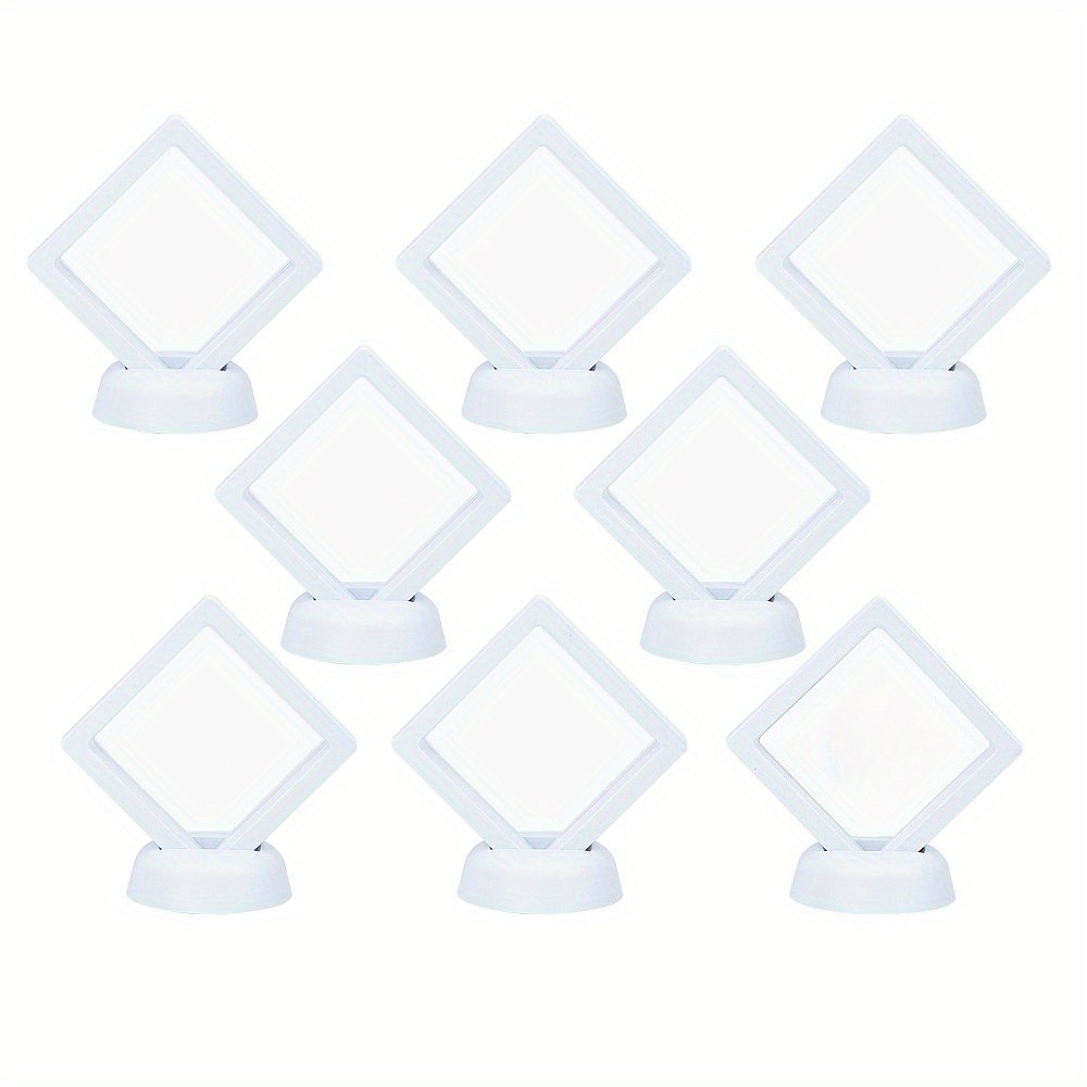 8sets 8.9cm White Plastic Picture Display Stands Bracelet Display with TPU