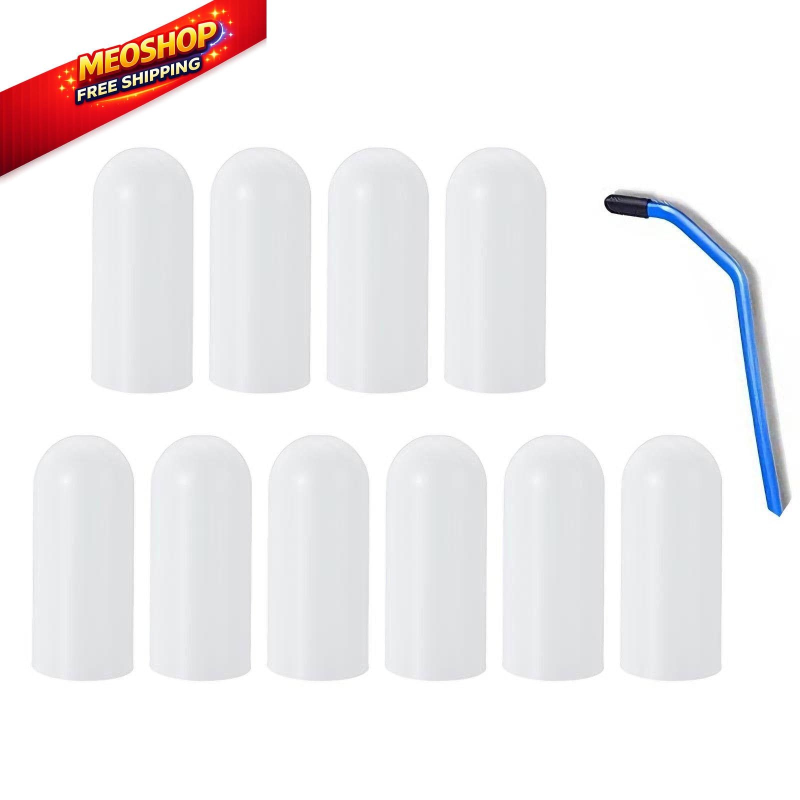 10-Pack Extra Tips Universal Long Reach Tool Car Lockout Kit White