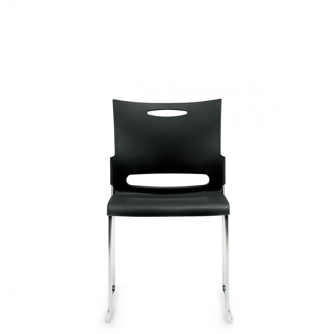 OTG Armless Stack Pantry Kitchen Guest Chair OTG11310B (Qty of 2) Black Plastic