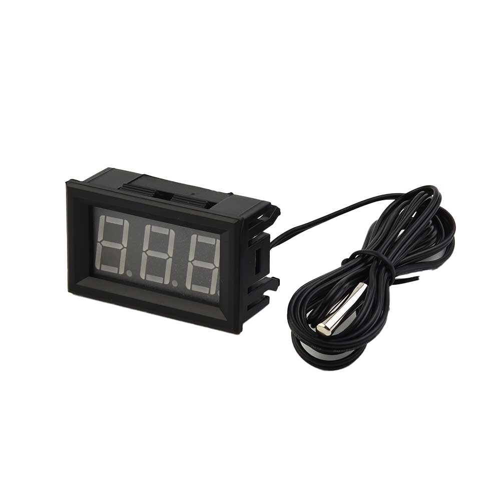 1x LED Mini-Digital Thermometer 12V Car Temperature Panel Meter Gauge+Temp Probe