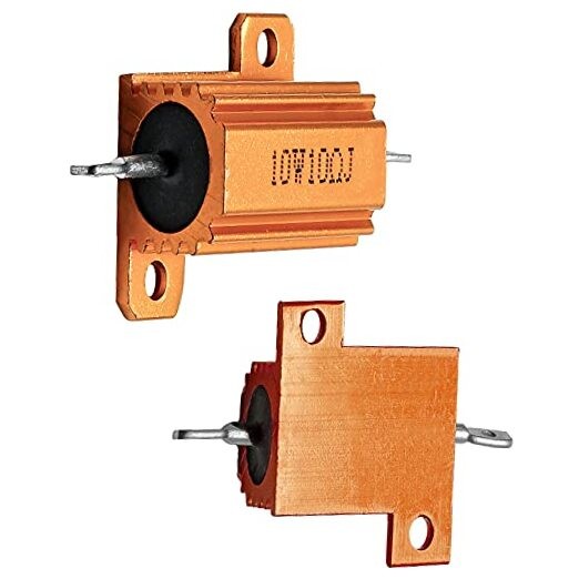 2 Pack Aluminum Case Resistor Housing Wirewound Resistors, Screw Tap 10W 10 Ohm