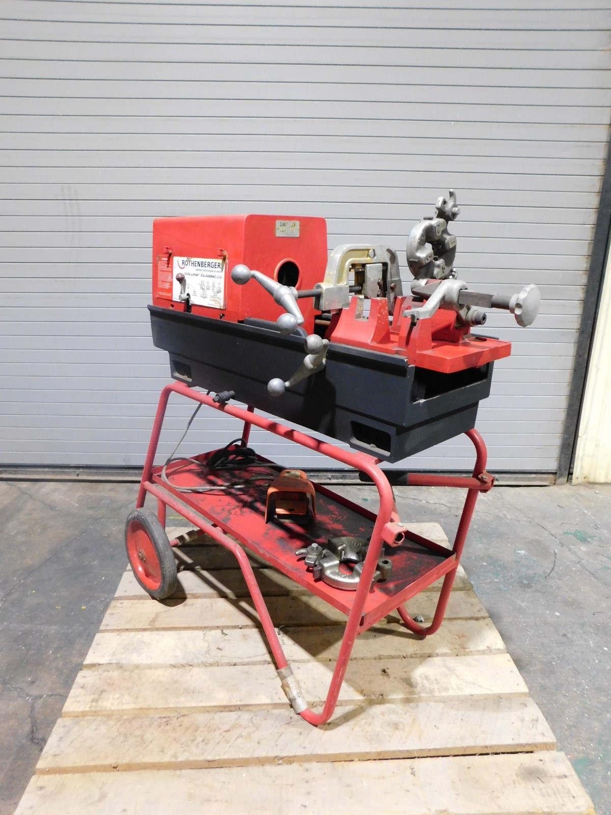 Rothenberger Collins 22A Pipe Threading Machine, Snap-O-Matic Die heads, 1/2"-2"
