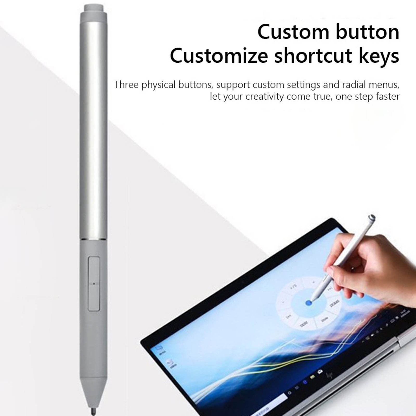 Stylus Pen 4096 Pressure Sensing Type C Interface Silver Active Pen For