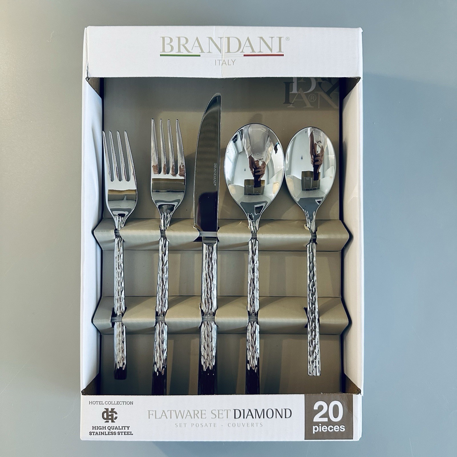 Brandani DIAMOND Stainless Flatware Silverware 20 New
