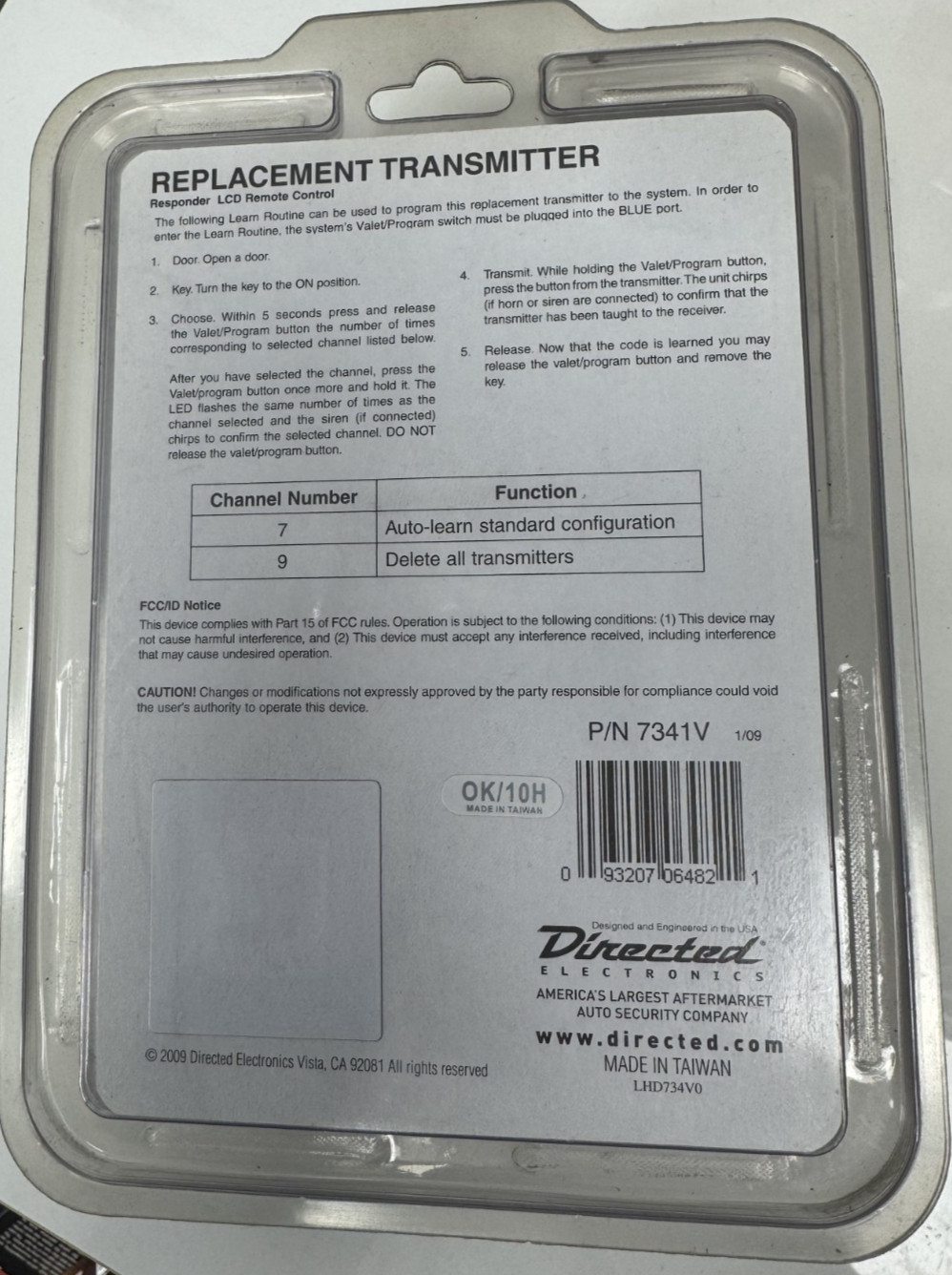 NEW VIPER Replacement Remote Control Transmitter - 7341V - OPEN BOX