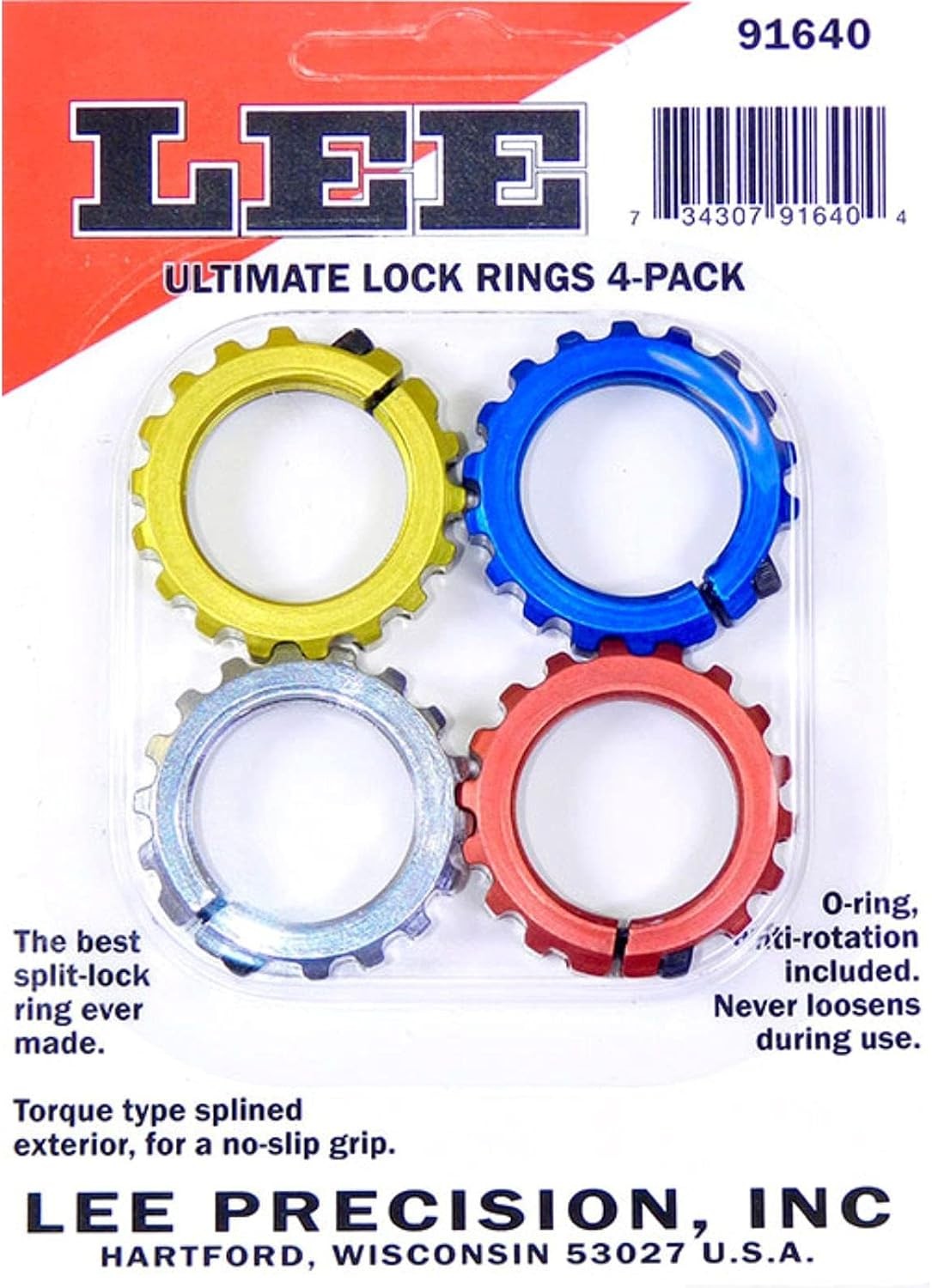Lee Precision 91640 Ultimate Lock Rings 4 Pack
