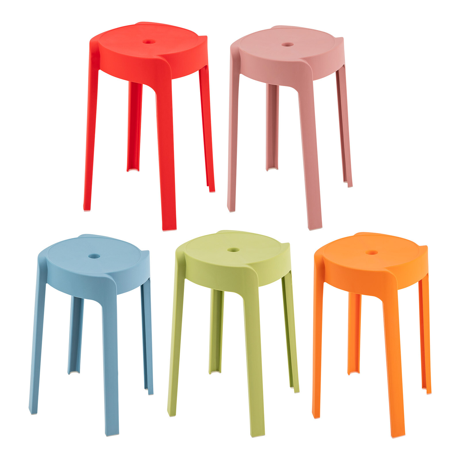 Plastic Stool Thickened Household Stacking Dining Table Round Stool High Stool