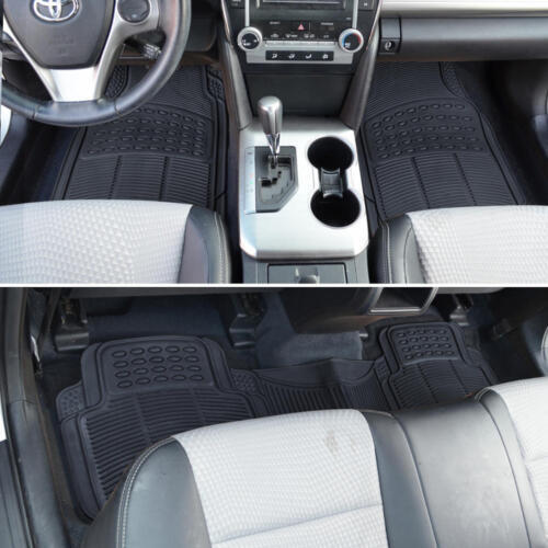 Rubber Liner for Chevrolet Equinox Floor Mats Black 3 PC Semi Custom Fit