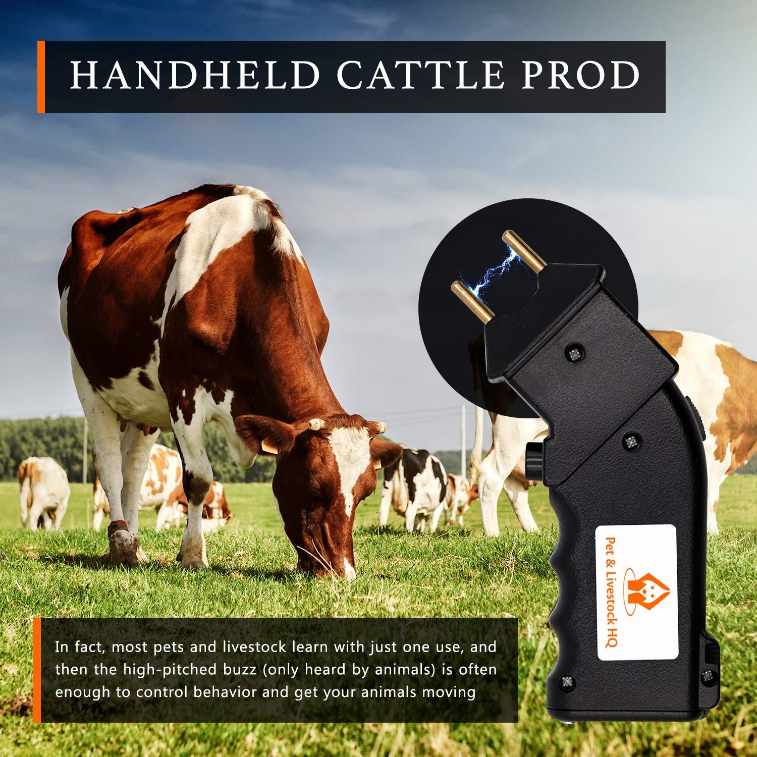 Cattle Prod Handheld - Cattle Prod Livestock - Mini Hand Held Prodder for Sor...