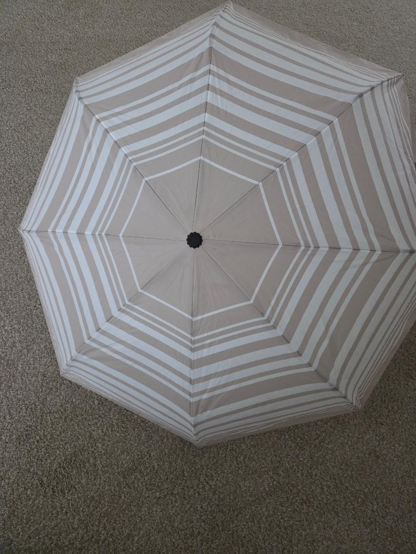 Loft Umbrella, tan and white stripe