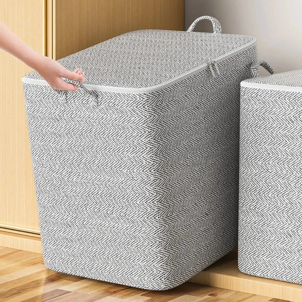 Non-woven Quilt Storage Bag with  Zipper Foldable Clothes Quilt Bins Contain