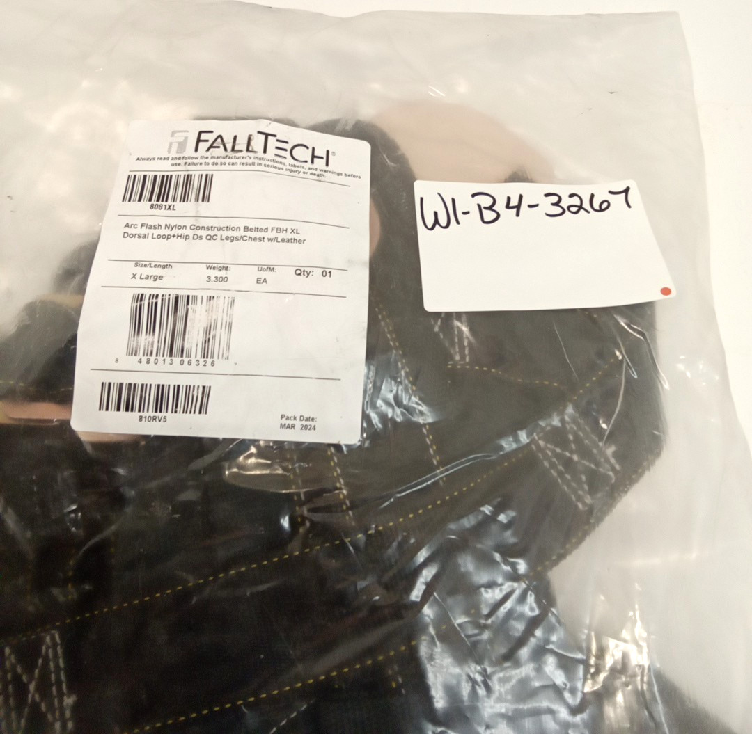 FallTech 8081XL Arc Flash Belted Looped Full Body Harness Quick Connect Adjust
