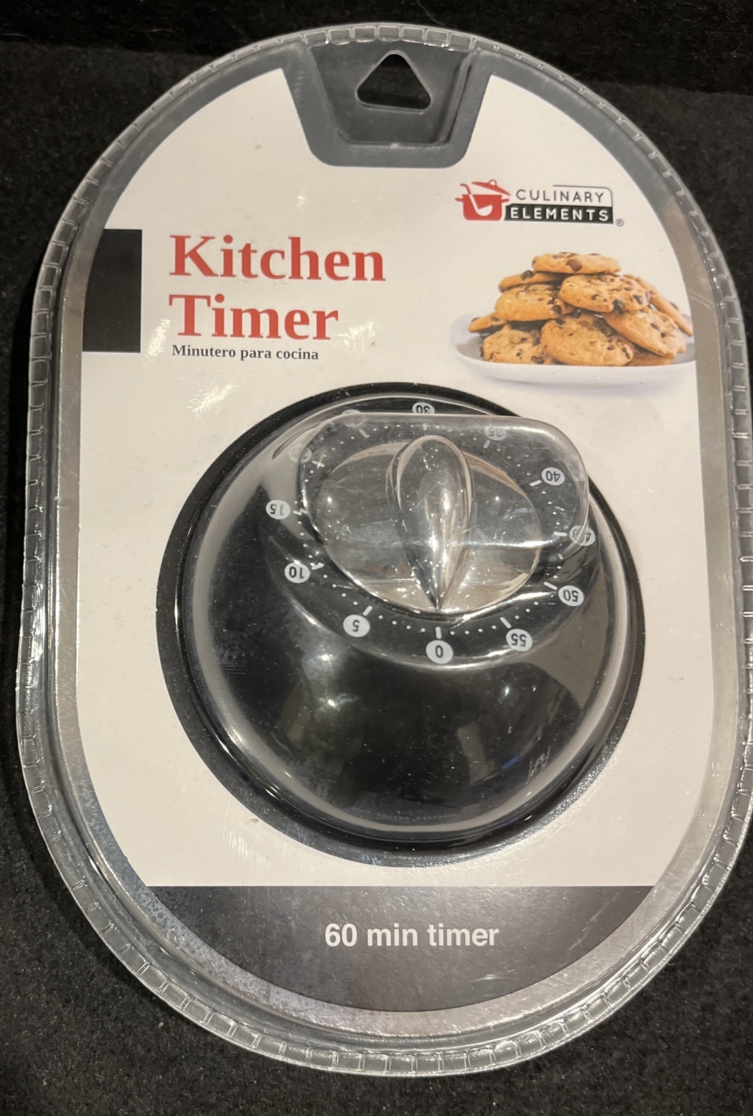New Black 60 Minute Kitchen Timer by Culinary Elements Free Shipping