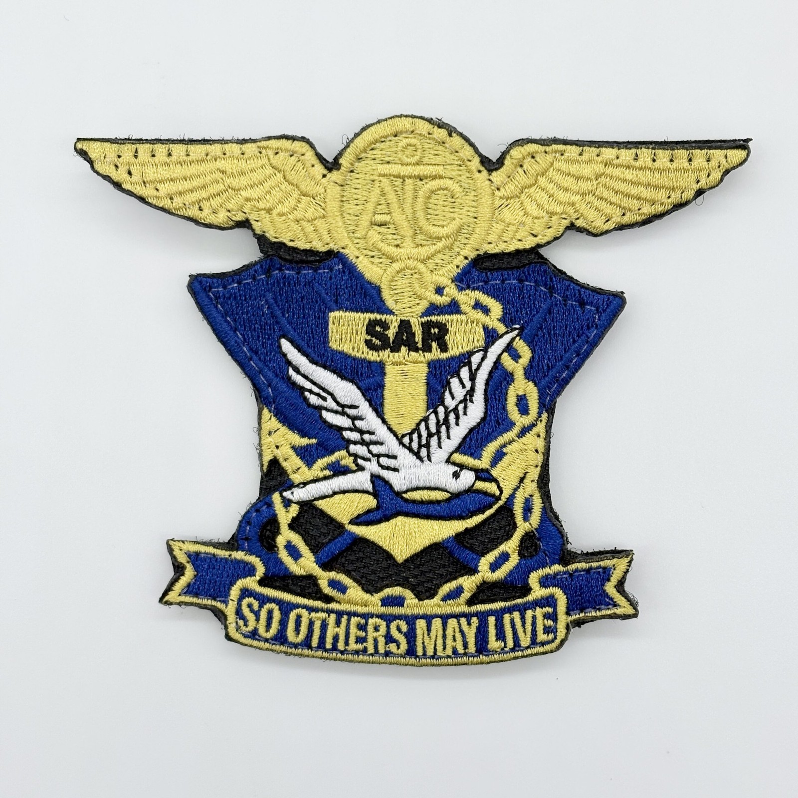 Navy Search and Rescue SAR Patch – Embroidered, Hook and Loop, 4 Inch