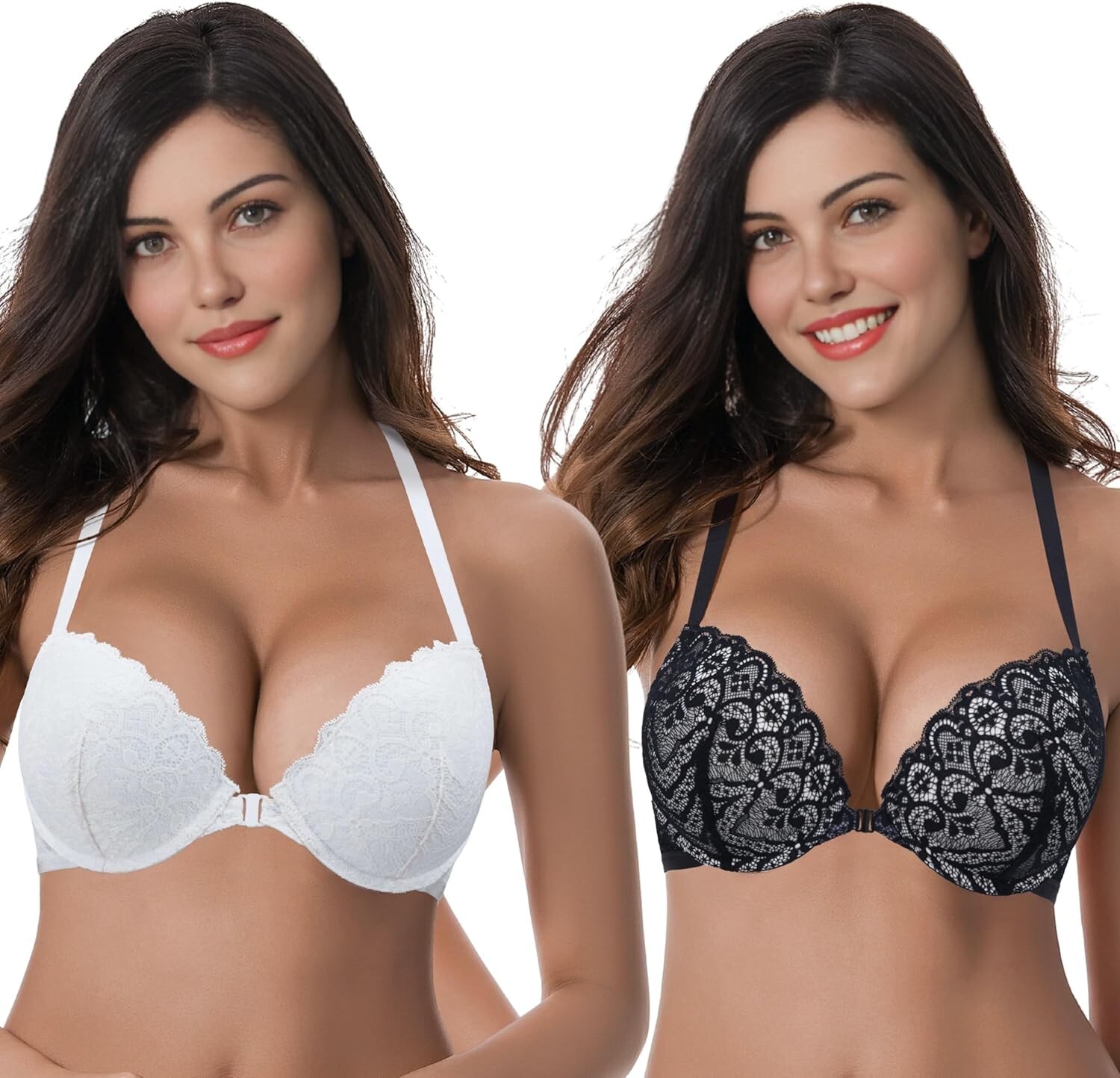 Curve Muse Attractive Push Up Front Closure Bra 46B 2-Pack Padded Underwire