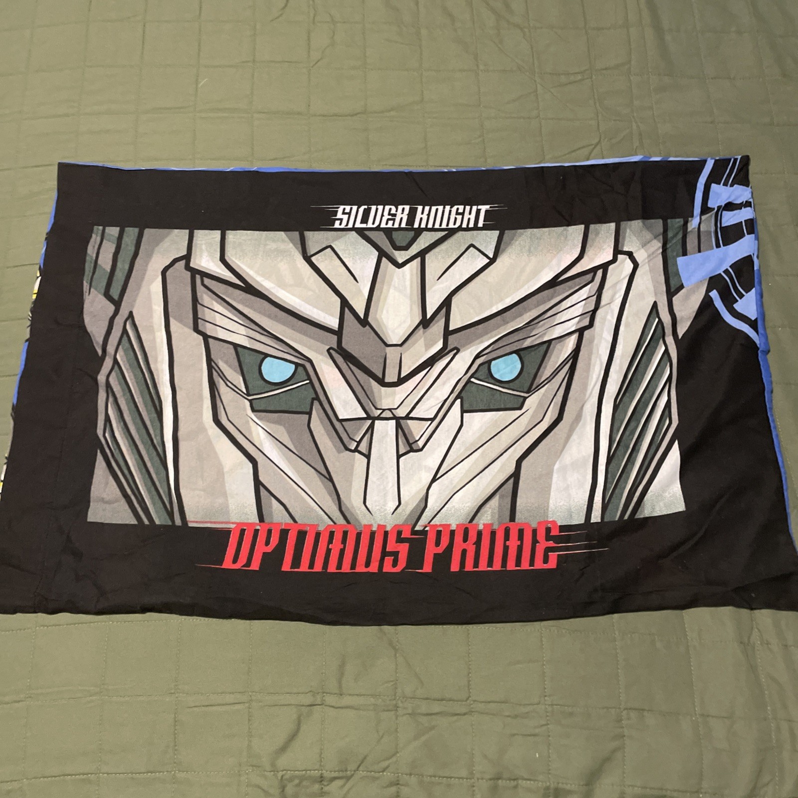 Transformers Pillow Case Single Optimus Prime Silver Knight 29” X 20”