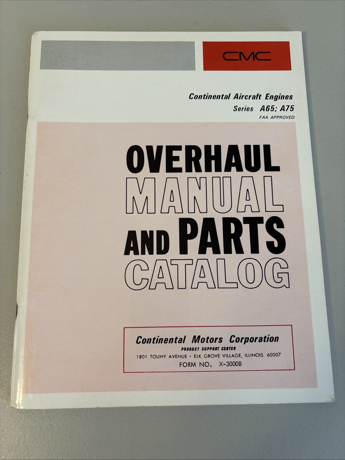 Continental Aircraft Engines Series A65; A75 Overhaul Manual and Parts Catalog
