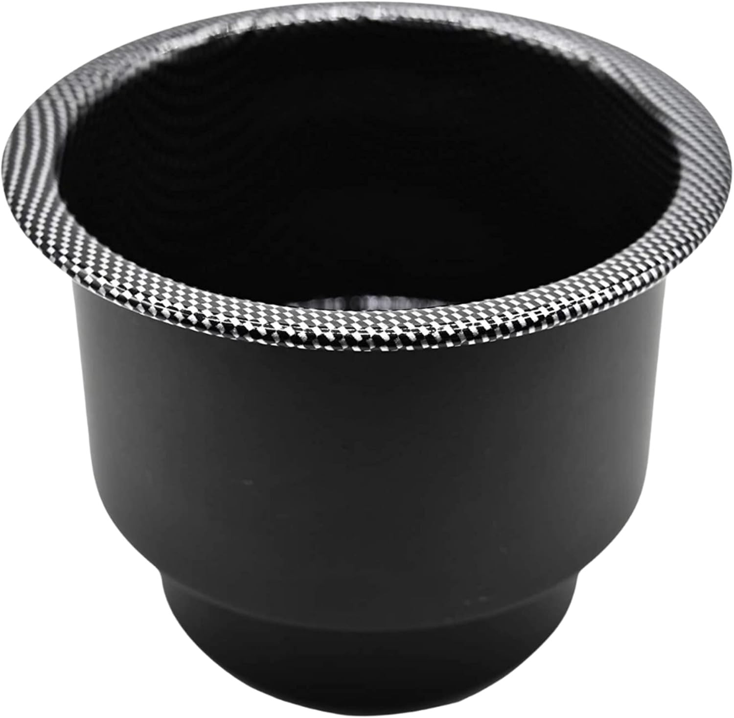 Stainless Steel Cup Holder – Black Carbon Fiber Print, Marine Grade, Center Drai