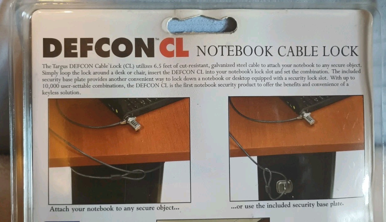 Targus Defcon CL Notebook Laptop PC Desktop Combo Cable Lock Security PA410U New