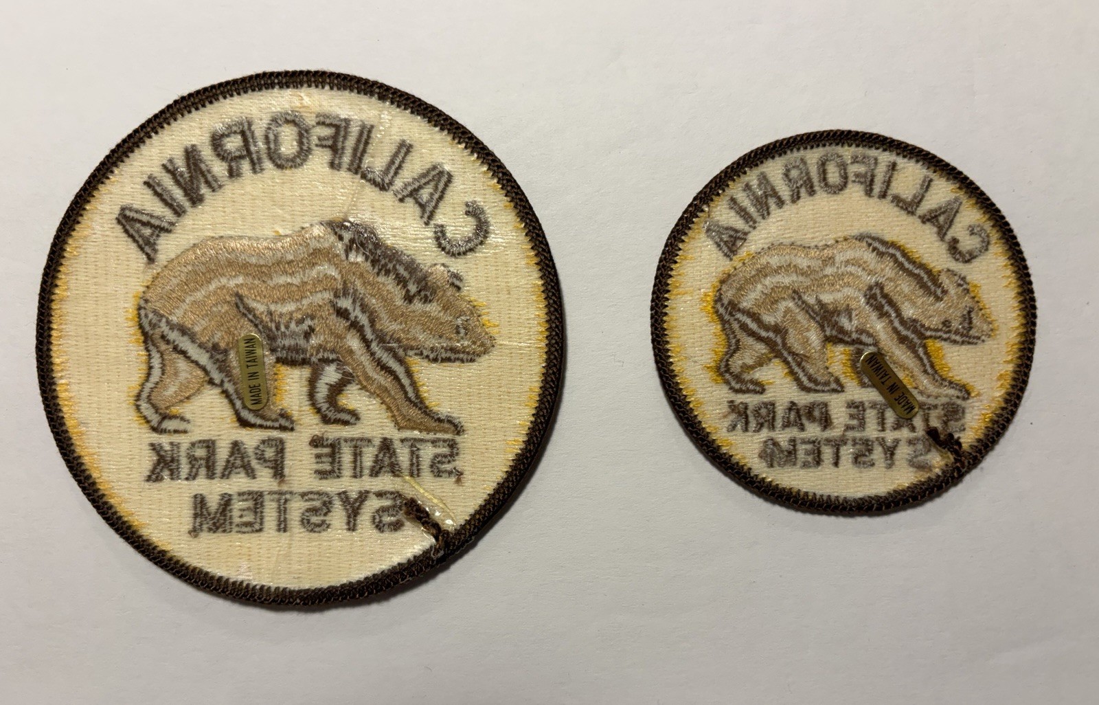 CALIFORNIA STATE PARK SYSTEM 2 PATCH SET WALKING BEAR #D116