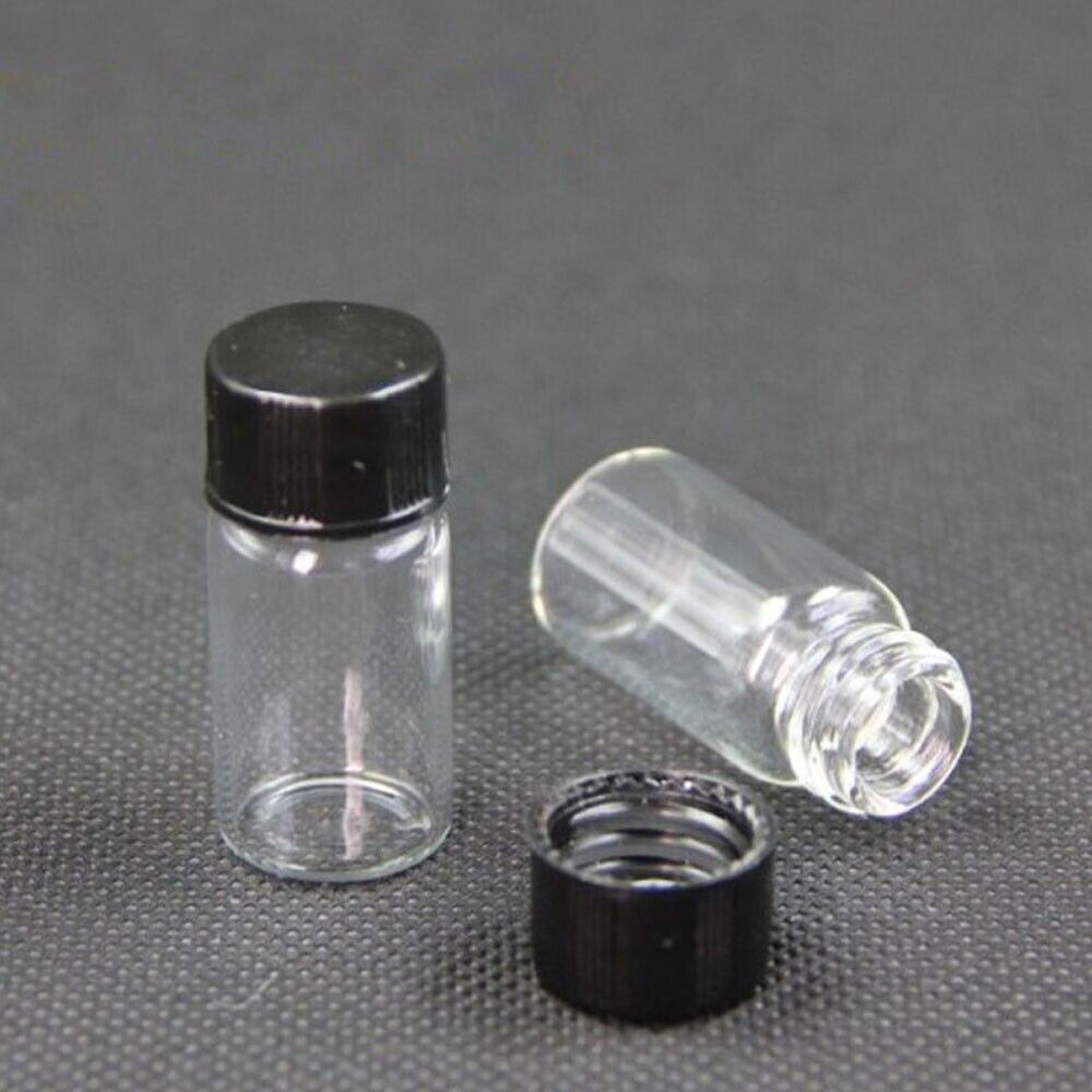 10pcs 3ml Mini Small Clear Glass Bottles Empty Sample Vials Jars with Screw Caps