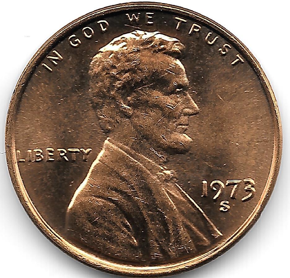United States Unc 1973-S Lincoln Memorial Cent~Free Shipping