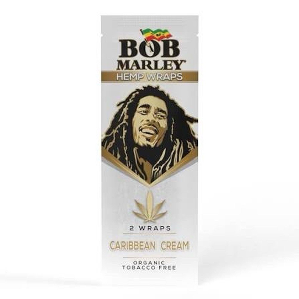 Bob Marley Wraps Rolling Paper - Caribbean Cream  (Full Box of 25 Pouches)