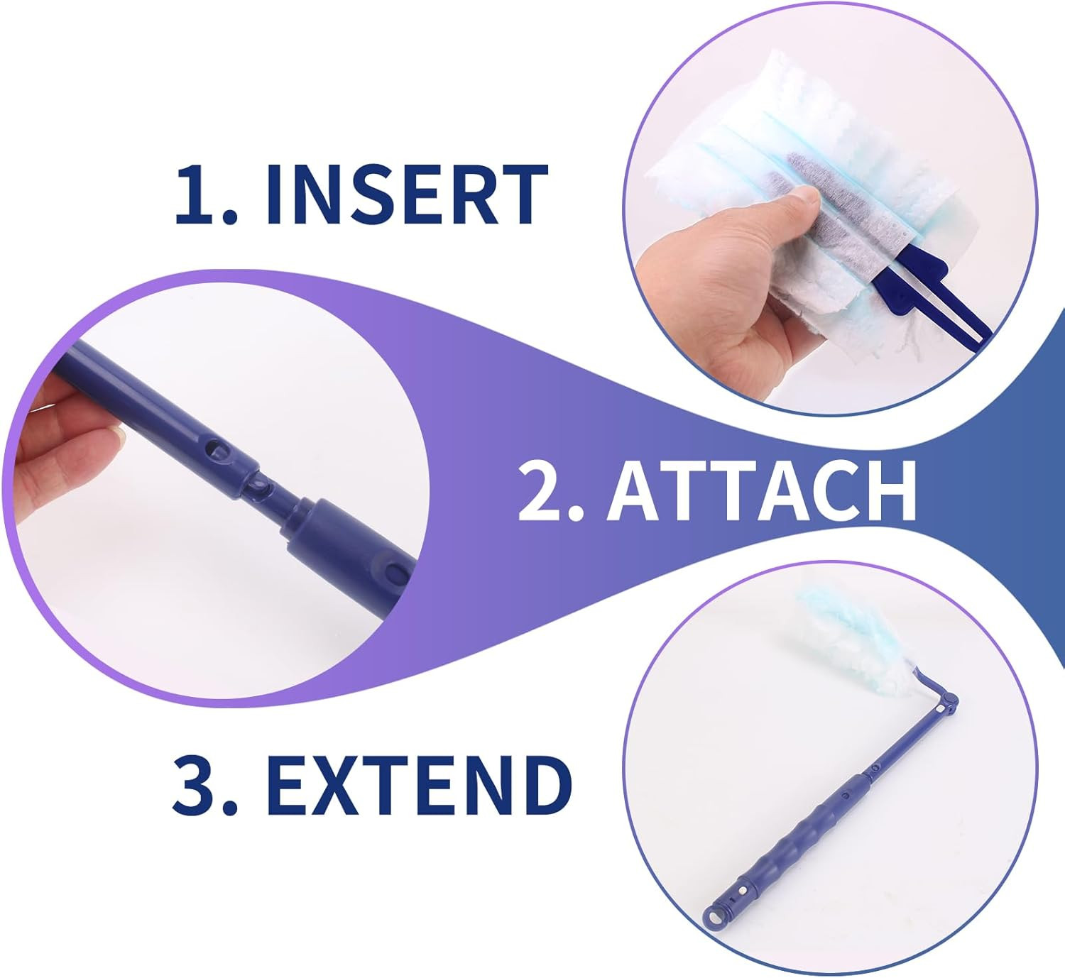 Replacement Duster Handles Compatible with Swiffer Duster Refill, Extended Handl