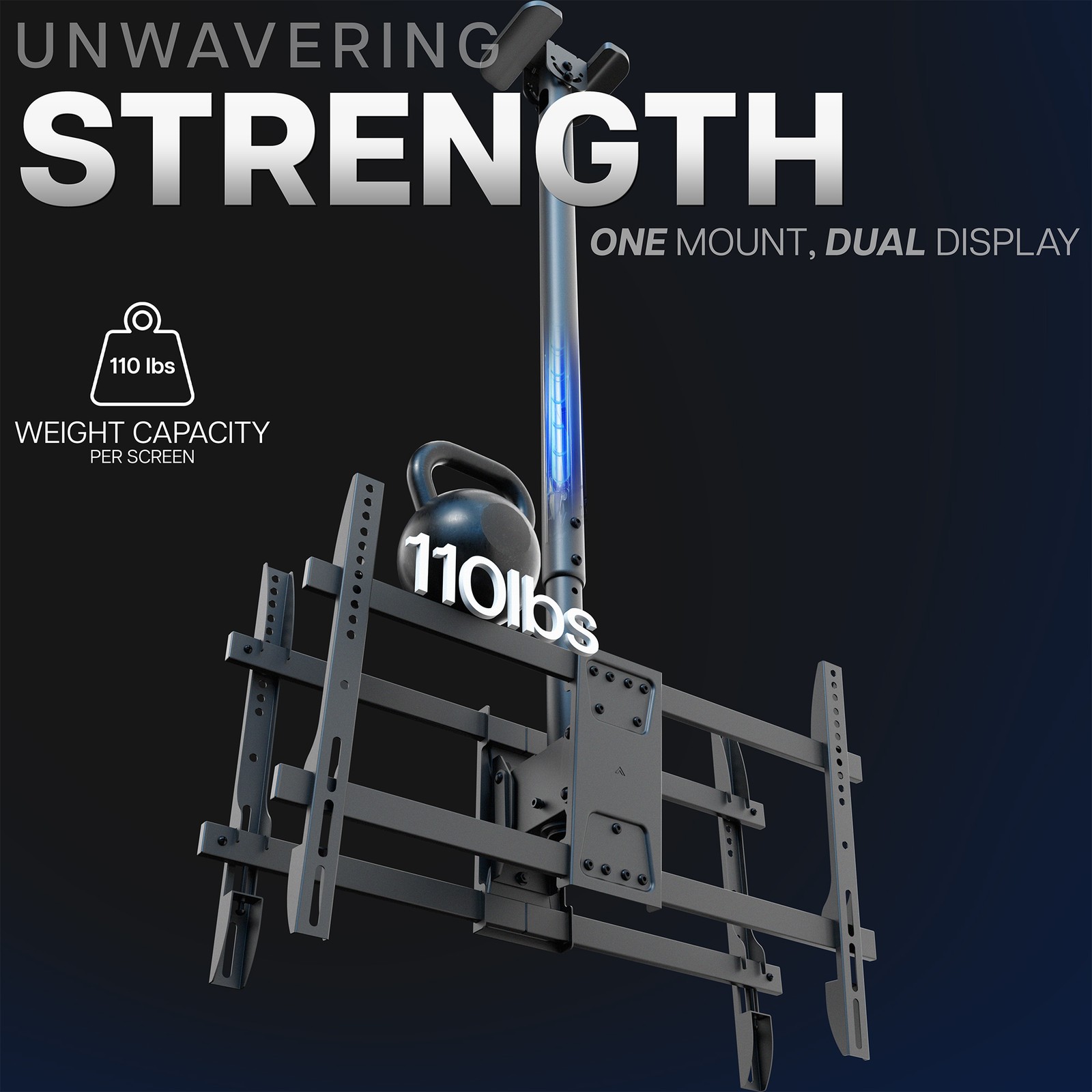 VIVO Back-to-Back Dual TV Ceiling Mount for 43 to 86 inch Screens, 5.5ft Pole