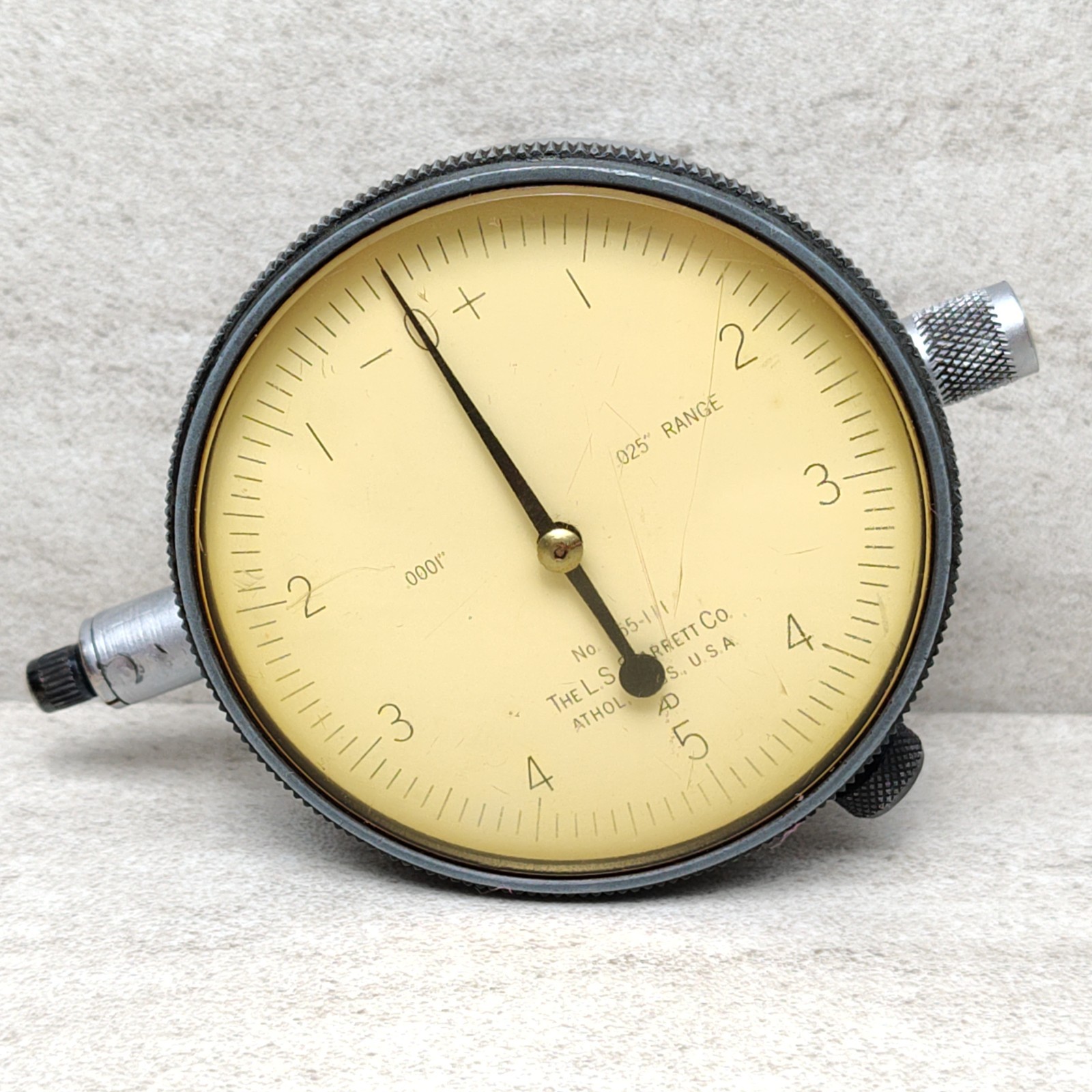 Starrett 655-111 Lug Back Dial Indicator .025" Range .0001"