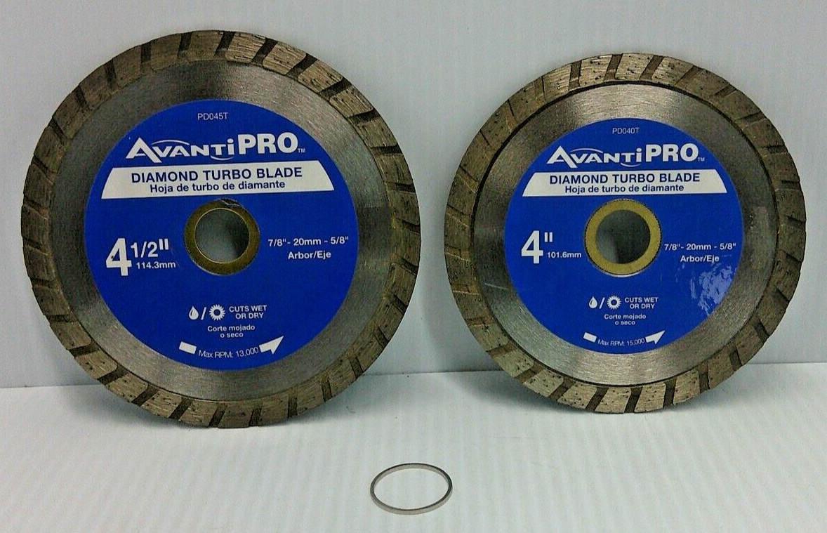 Mixed Lot AvantiPro 4" Diamond Turbo Blade / 4-1/2" Diamond Turbo Blade