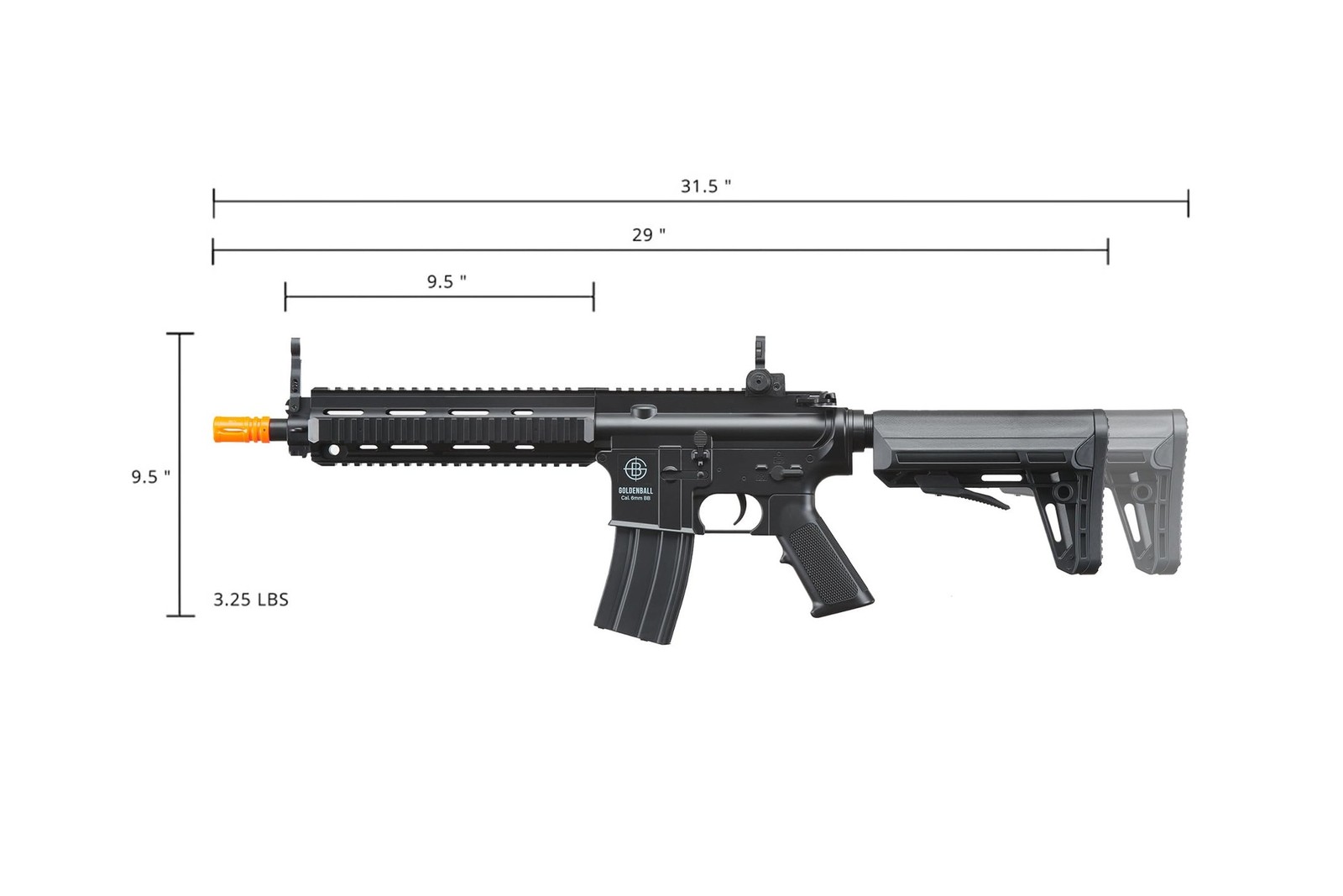 Full Set Airsoft AEG K418 Tactical RIS w/Adjustable Airsoft Stock - Battery, ...
