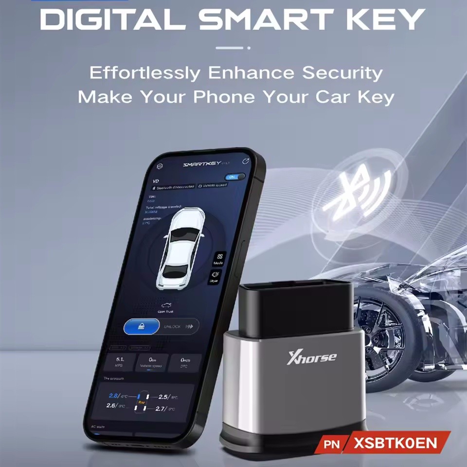 Xhorse Digital Smart Key XSBTK0EN Bluetooth For Over 90% Keyless Start Function